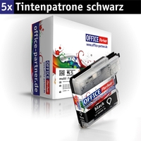 OFFICE-Partner Premium Tinte alternativ zu Brother LC985 BK - 5er Set (schwarz)