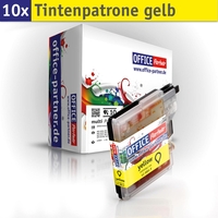 OFFICE-Partner Premium Tinte alternativ zu Brother LC985 Y -10er Set (gelb)
