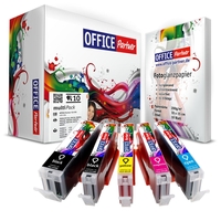 OFFICE-Partner Premium Tinte alternativ zu Canon CLI-551 - 10er Set + 10 Blatt Papier