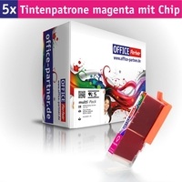 OFFICE-Partner Premium Tinte alternativ zu Canon CLI-551XL M - 5er Set (magenta)