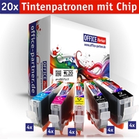 OFFICE-Partner Premium Tinte alternativ zu Canon PGI-5 / CLI-8 - 20er Set