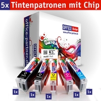 OFFICE-Partner Premium Tinte alternativ zu Canon PGI-550 / CLI-551 XL - 5er Set