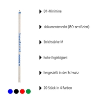 ONLINE® Kugelschreibermine Mini-Kullimine D1,  M fs,  20er keine Herstellerangabe kein Wert M (mittel) Mehrfarbig
