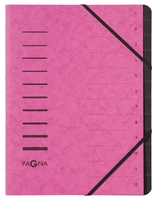 PAGNA Ordnungsmappe Pagna Ord.Mappe 12tlg dra DIN A4 12-Fach Rosa