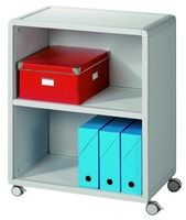 PAPERFLOW Bürowagen Rollregal Mobil 2 Oh grau 65, 1 x 33, 0 x 86, 4 cm lichtgrau