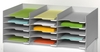 PAPERFLOW Sortierstation Sortierbox lichtgrau f. Querr. DIN A4 15-Fach Grau