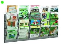 PAPERFLOW Wandprospekthalter Wandhal. "Integral",  A4, 5x4 F. DIN A4 20-Fach Silber