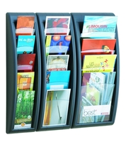 PAPERFLOW Wandprospekthalter Wandprospekth. 1/3 A4,  Anthraz 1/3 DIN A4 5-Fach anthrazit