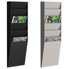 PAPERFLOW Wandprospekthalter Wandprospekthalter 6x A4 sw DIN A4 6-Fach Schwarz