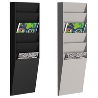 PAPERFLOW Wandprospekthalter Wandprospekthalter 6x A4 sw DIN A4 6-Fach Schwarz