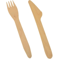 PAPSTAR Einweg-Besteckset pure Holz - 1 Pack = 250 Set