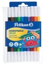 Pelikan Filzstifte Colorella duo Fasermaler, 10St. 1.0 + 2.0 mm Mehrfarbig