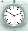 PEWETA Wanduhren Funkuhr "Bahnhof" silber 30 cm Silber