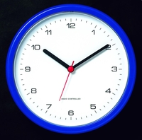 PEWETA Wanduhren Funkuhr "design" blau 25 cm Blau