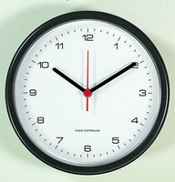 PEWETA Wanduhren Funkwanduhr "design" schwarz 25 cm Schwarz