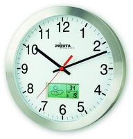 PEWETA Wanduhren Peweta Funk-Wanduhr 30 cm Silber