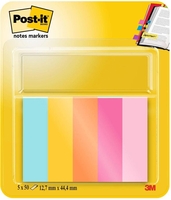 Post-it® Haftmarker 5 Haftm Beachside 15x50,  50Bl mint,  türkis,  ultragelb,  papayaorange,  rosa