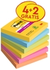 Post-it® Haftnotizen 4+2 Post-it® Haftnot. Carnival farbsortiert