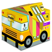Post-it® Haftnotizen Post-it Schulbus 76x76mm 8St. farbsortiert