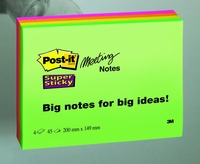 Post-it® Haftnotizen Super Sticky Meeting Notes farbsortiert