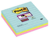 Post-it® Haftnotizen SuperSticky10x10cm lin.Cosmic farbsortiert
