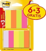 Post-it® Page Marker 6x 100 Blatt + 3 gratis - 15 x 50 mm - violett,  neongrün,  neongelb,  neonpink,  neonorange