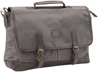 PRIDE & SOUL Aktentasche PRIDE&SOUL Aktentasche Canvas 47303 Lederimitat grau-braun