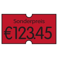PrinterLabels AS Preisauszeichner-Etiketten 21, 6 x 12, 0 mm leuchtrot