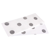 Rayher Seidenpapier Punkte 50 cm x 75 cm weiß/silber