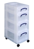 Really Useful Box Aufbewahrungsboxen Boxenturm 1x4l + 3x9l 1x 4, 0 l + 3x 9, 0 l - 30, 0 x 42, 0 x 73, 0 cm transparent