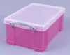 Really Useful Box Aufbewahrungsboxen Useful Box Trans 9, 0l pink 9, 0 l - 39, 5 x 25, 5 x 15, 5 cm transparent,  pink