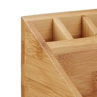 relaxdays Schreibtisch-Organizer Schreibtischorganizer Bambus 23, 0 x 10, 0 x 10, 0 cm Braun