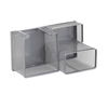 relaxdays Schreibtisch-Organizer Schreibtischorganizer Meta sr 18, 5 x 9, 5 x 10, 0 cm Silber