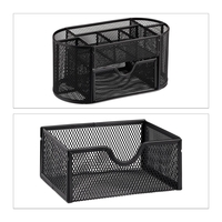 relaxdays Schreibtisch-Organizer Schreibtischorganizer Meta. sz 22, 0 x 11, 0 x 10, 5 cm Schwarz