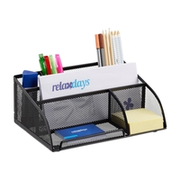 relaxdays Schreibtisch-Organizer Schreibtischorganizer Meta. sz 25, 5 x 18, 0 x 10, 5 cm Schwarz