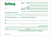 RNK-Verlag Kassenformulare Quittung mit MwSt. separat ausgewiesen,  mit fortlaufenden Nummern 3029 DIN A6 quer 50 Seiten