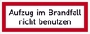 SafetyMarking® Brandschutzaufkleber Schild Aufz.i.Brandf.n.benutz. 14.8 cm x 5.2 cm Aufzug im Brandfall nicht benutzen