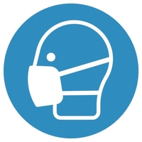 SafetyMarking® Gebotsaufkleber Schild Maske benutzen 10cm PVC 10 cm Maske benutzen