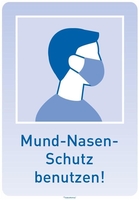SafetyMarking® Hinweisaufkleber Hinweisschild Mund-Nasenschutz 21 cm x 29.7 cm Mund-Nasen-Schutz benutzen!