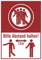 SafetyMarking® Hinweisaufkleber Schild 1, 5m Abstand halten 13.1 cm x 18.5 cm Bitte mind. 1, 5 m Abstand halten!