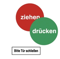 SafetyMarking® Hinweisaufkleber Schild Drücken/Ziehen 10 cm 10 cm Drücken + Ziehen