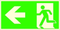 SafetyMarking® Rettungszeichen-Aufkleber Schild Notausgang links 30 cm x 15 cm Notausgang links