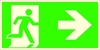 SafetyMarking® Rettungszeichen-Aufkleber Schild Notausgang rechts 30 cm x 15 cm Notausgang rechts