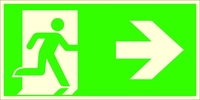 SafetyMarking® Rettungszeichen-Aufkleber Schild Notausgang rechts 30 cm x 15 cm Notausgang rechts