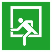SafetyMarking® Rettungszeichen-Aufkleber Schild Notausstieg 15x15 cm 15 cm x 15 cm Notausstieg