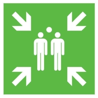 SafetyMarking® Rettungszeichen Schild Sammelstelle 40x40 cm 40 cm x 40 cm Sammelstelle