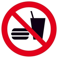 SafetyMarking® Verbotsaufkleber Schild Essen und Trinken ver. 20 cm Essen und Trinken verboten