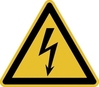 SafetyMarking® Warnaufkleber Schild Warn.v.elek.Spannung 10 cm x 10 cm Warnung vor elektrischer Spannung