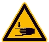 SafetyMarking® Warnaufkleber Schild Warn.v.Handverletzungen 10 cm x 10 cm Warnung vor Handverletzungen