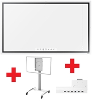 Samsung Flip 2 WM65R Flipchart 165 cm 65 Zoll + Peerless-AV SR560-FLIP2 Rollwagen + Samsung CY-TF65BRCXEN Tray